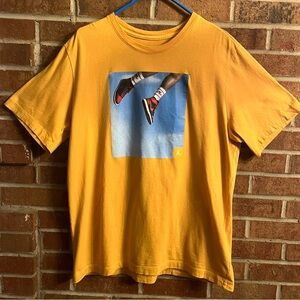 Air Jordan Men L Jumpman Photo Casual Basketball T-Shirt Yellow Short Sleeve
